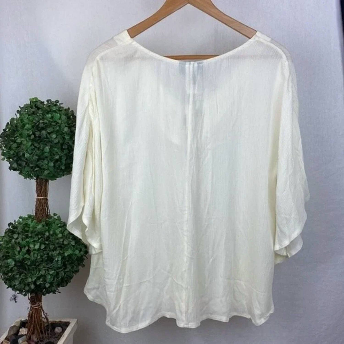 Peasant Waterfall Short Sleeve Blouse
