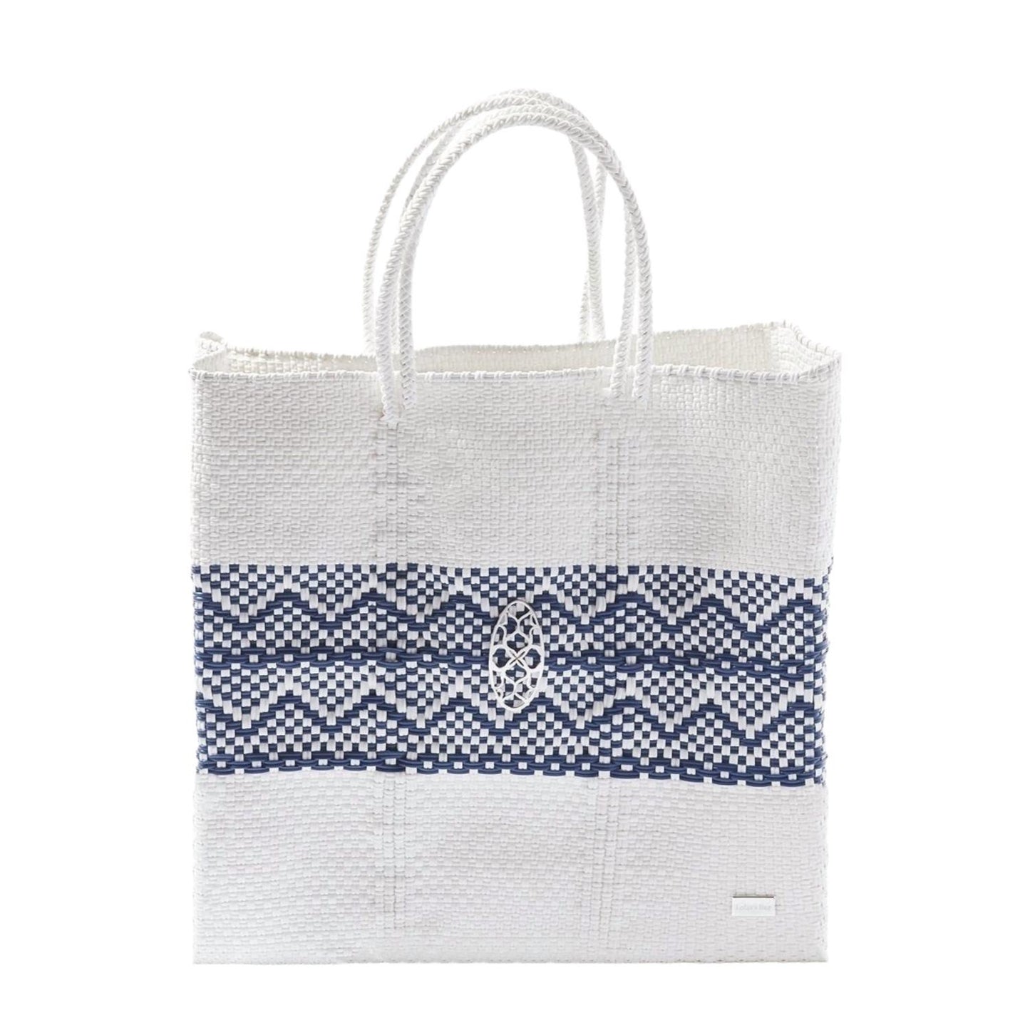 Women's Medium Handmade Aztec Band Regular Strap Tote Bag