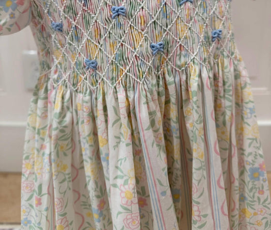 Girls Spring Bouquet Smocked Dress