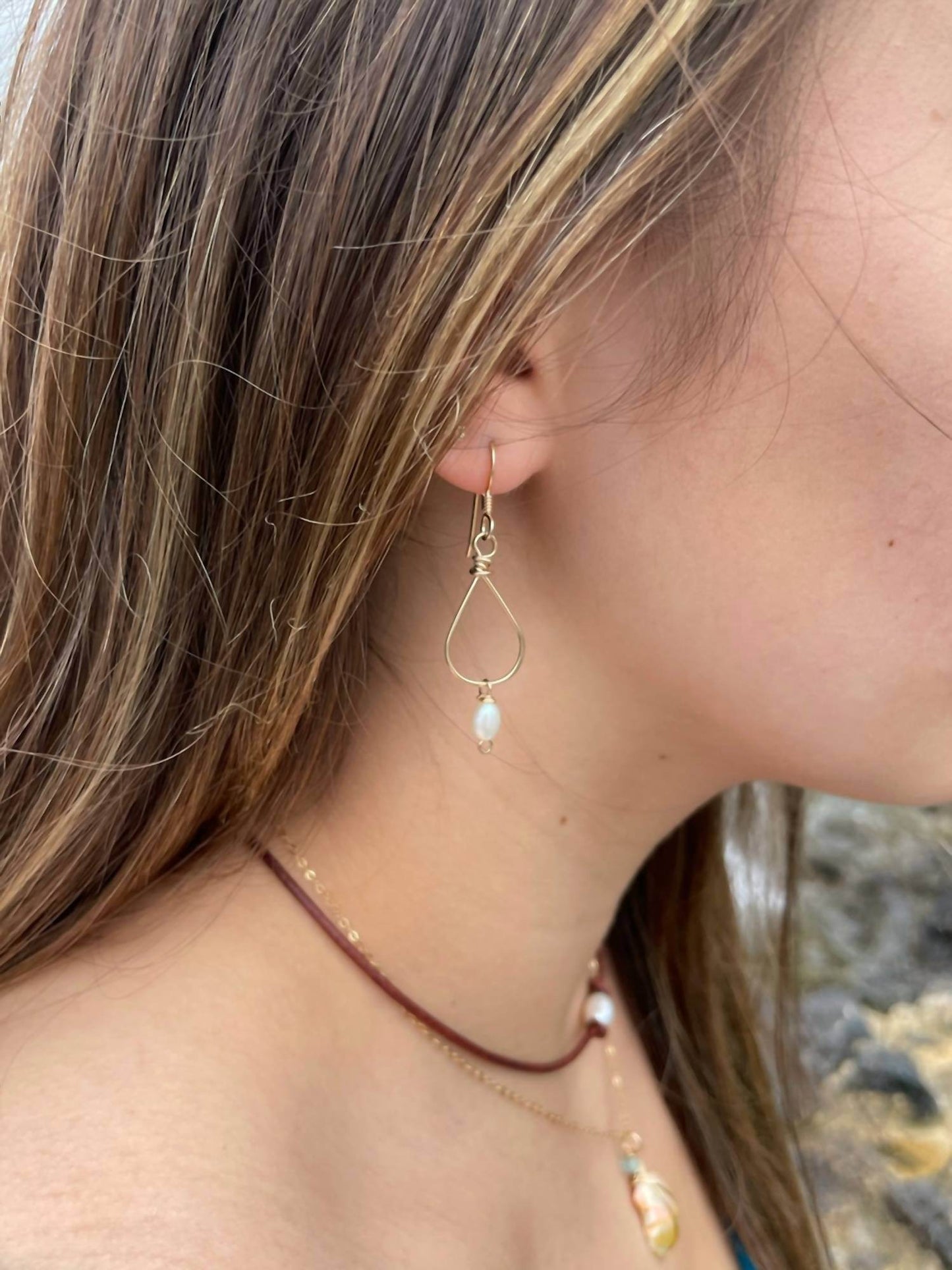 Quinn Sharp Jewelry - Small Teardrop Freshwater Pearl Earrings - Rack Hunt -