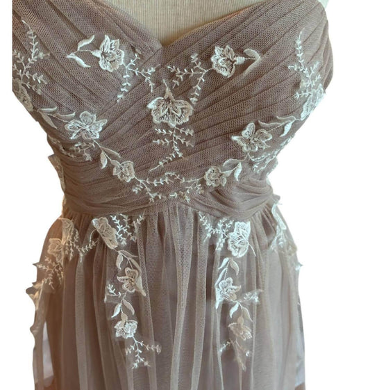 Dessy - Women's Strapless Floral Gown - Rack Hunt