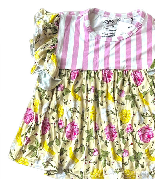 Girl's Emma Floral Bamboo Flutter Sleeve Tunic and Short Set