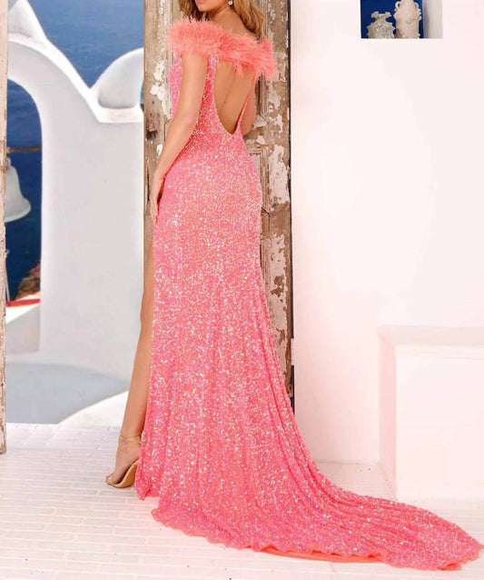 Aleta - Classic Elegance Off The Shoulder Prom Dress - Rack Hunt -