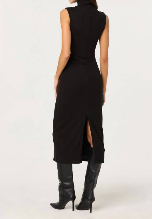 Mock Neck Midi Dress