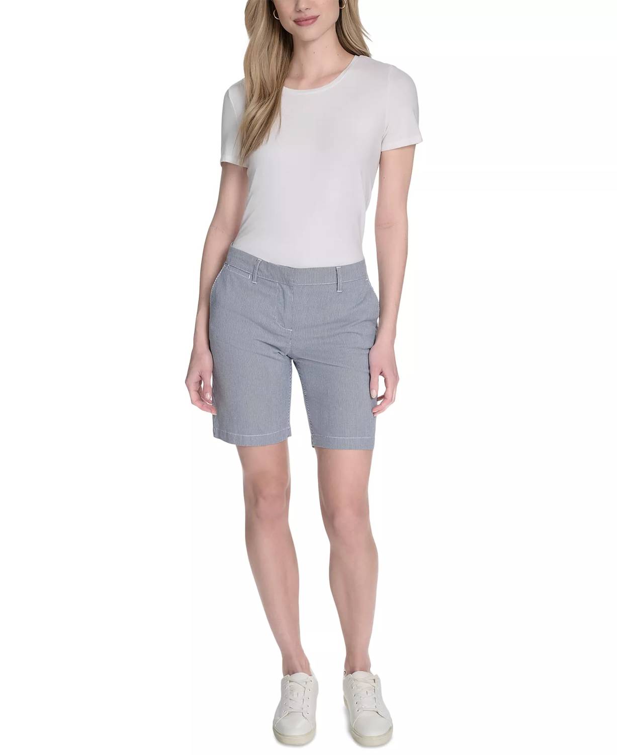 Striped Riviera Mid-rise Shorts