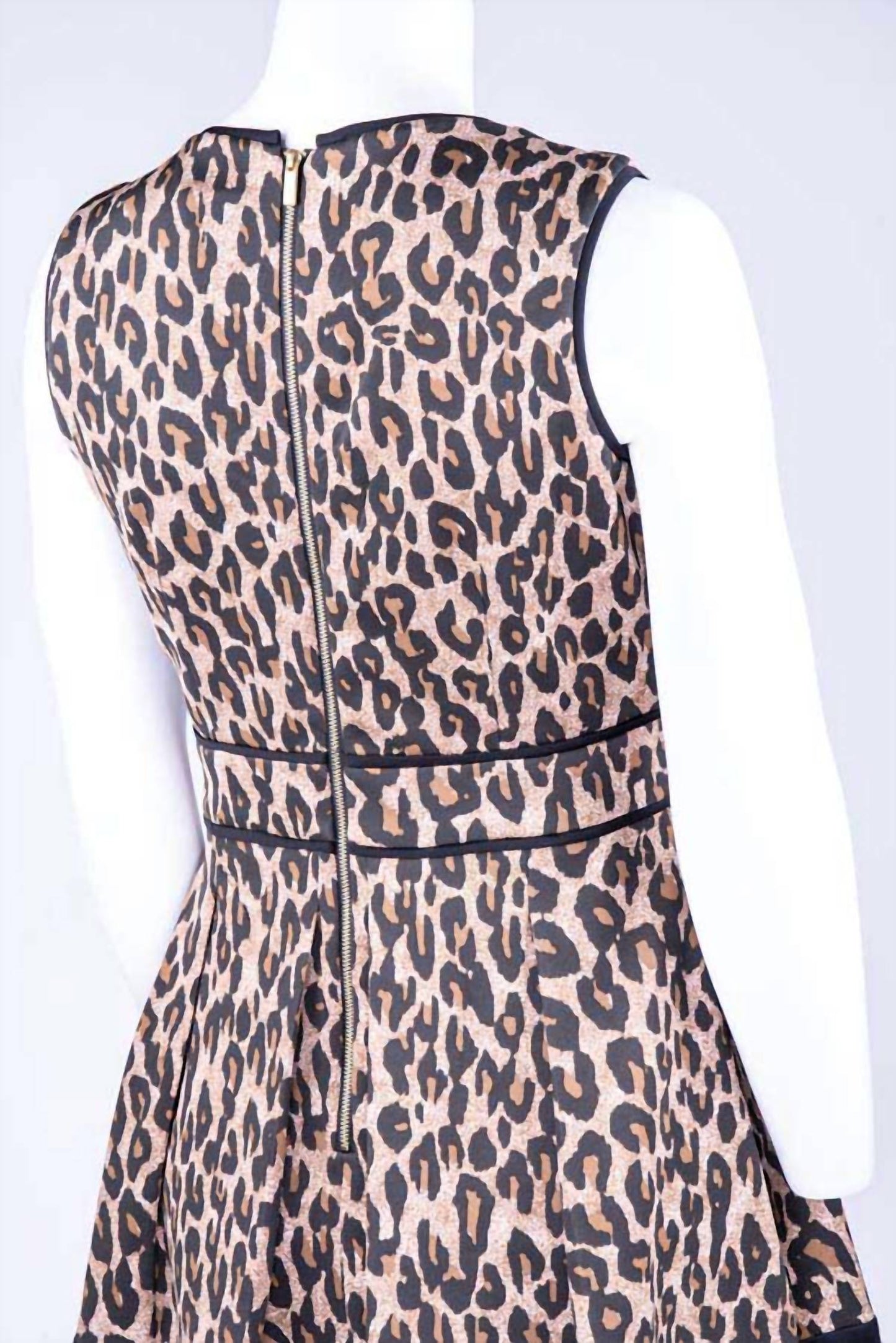 V Neck Leopard Print A-line Dress