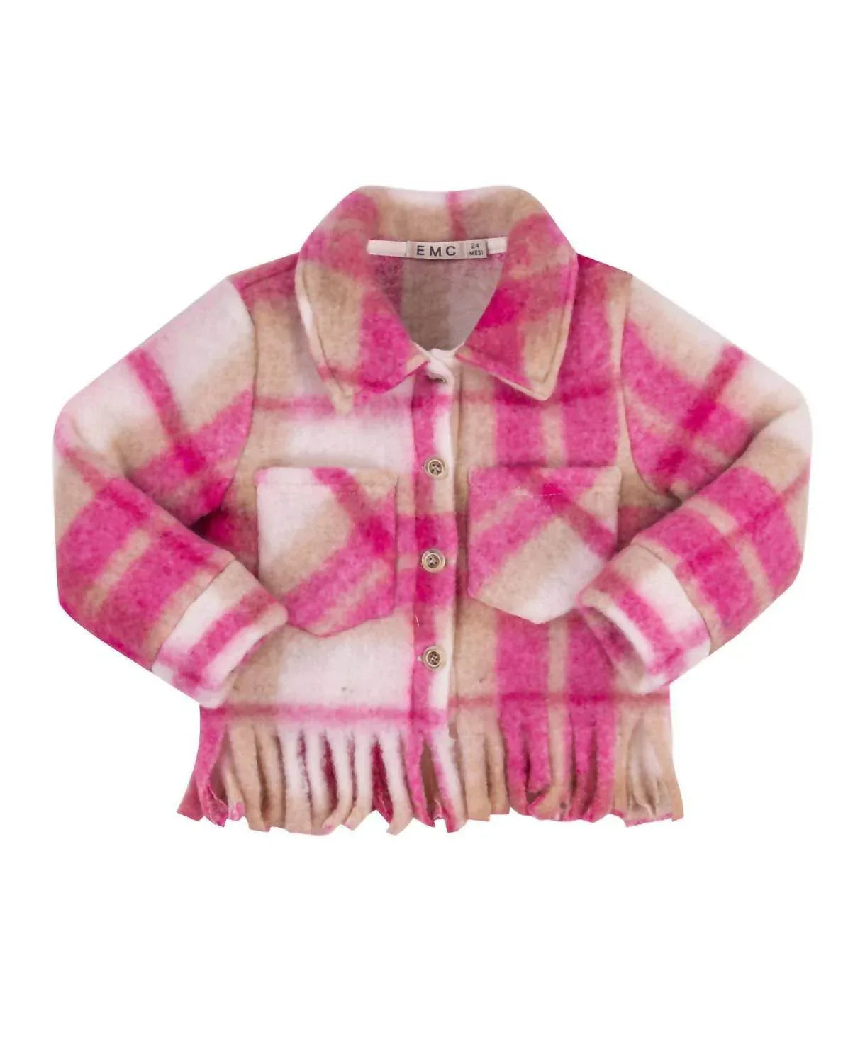 EMC - Kid's Fringe Felted Check Jacket - Rack Hunt