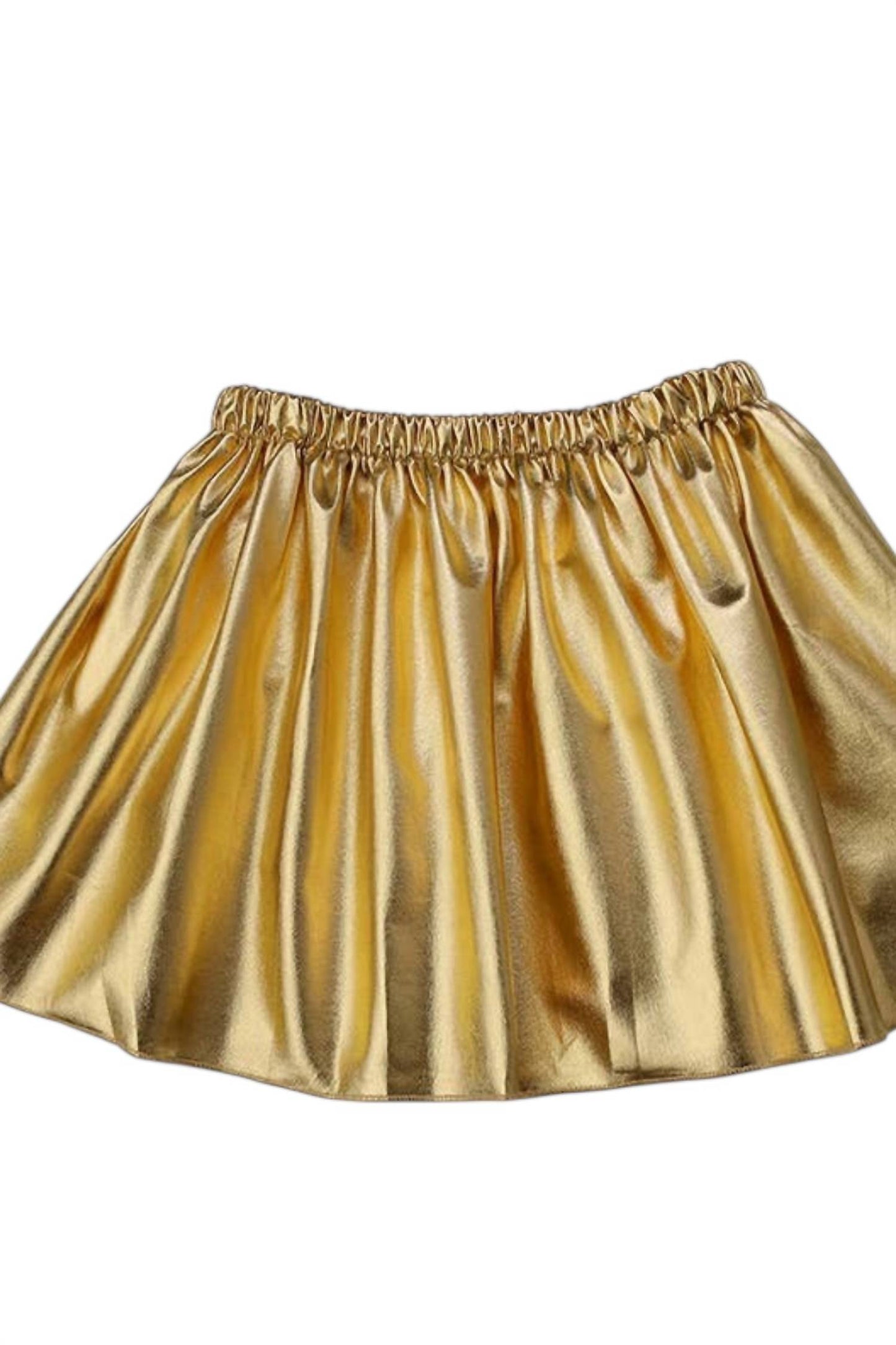 Girls Shimmering Pleated Metallic Skirt