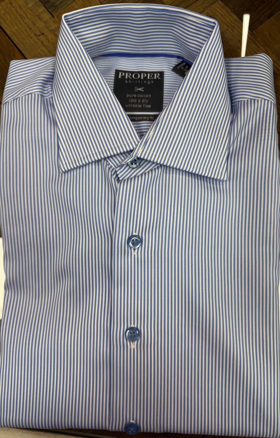 Men's Contemp Long Sleeve Stripe Dress Shirt
