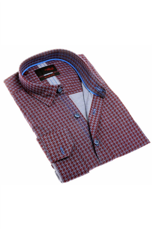 Patterned Denim Button Down Shirt