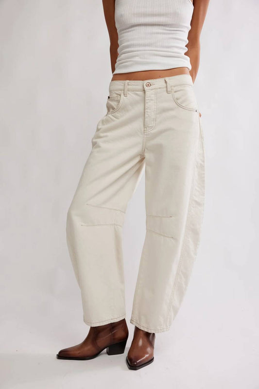 Good Luck Mid Rise Barrel Jeans