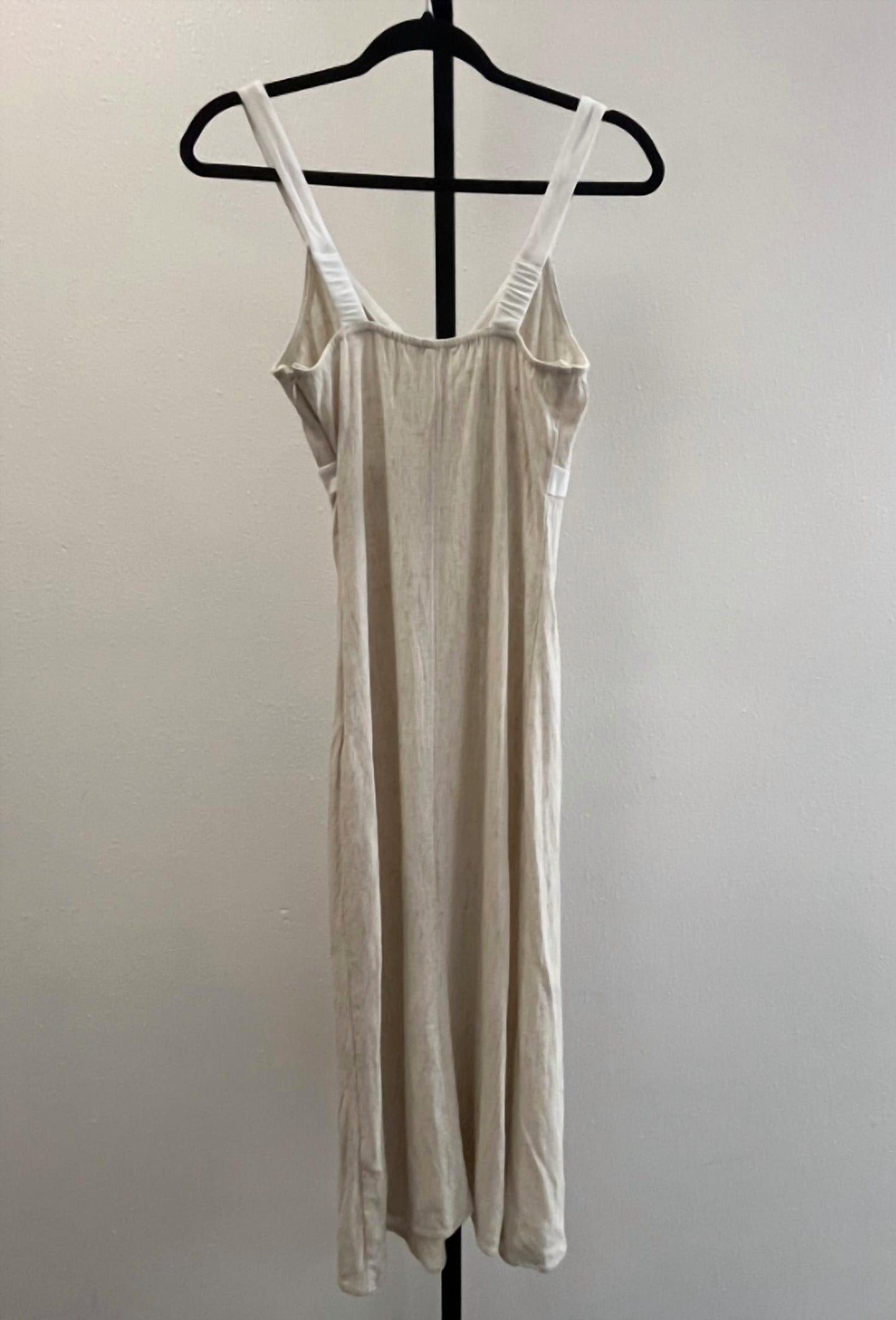 Women's Contrasting Cross Over Maxi Linen Dress