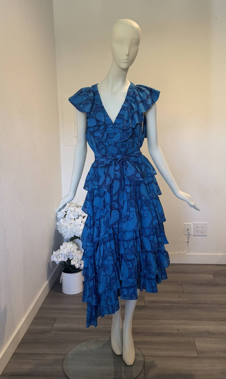 Women's Floral Ruffle Long Dress
