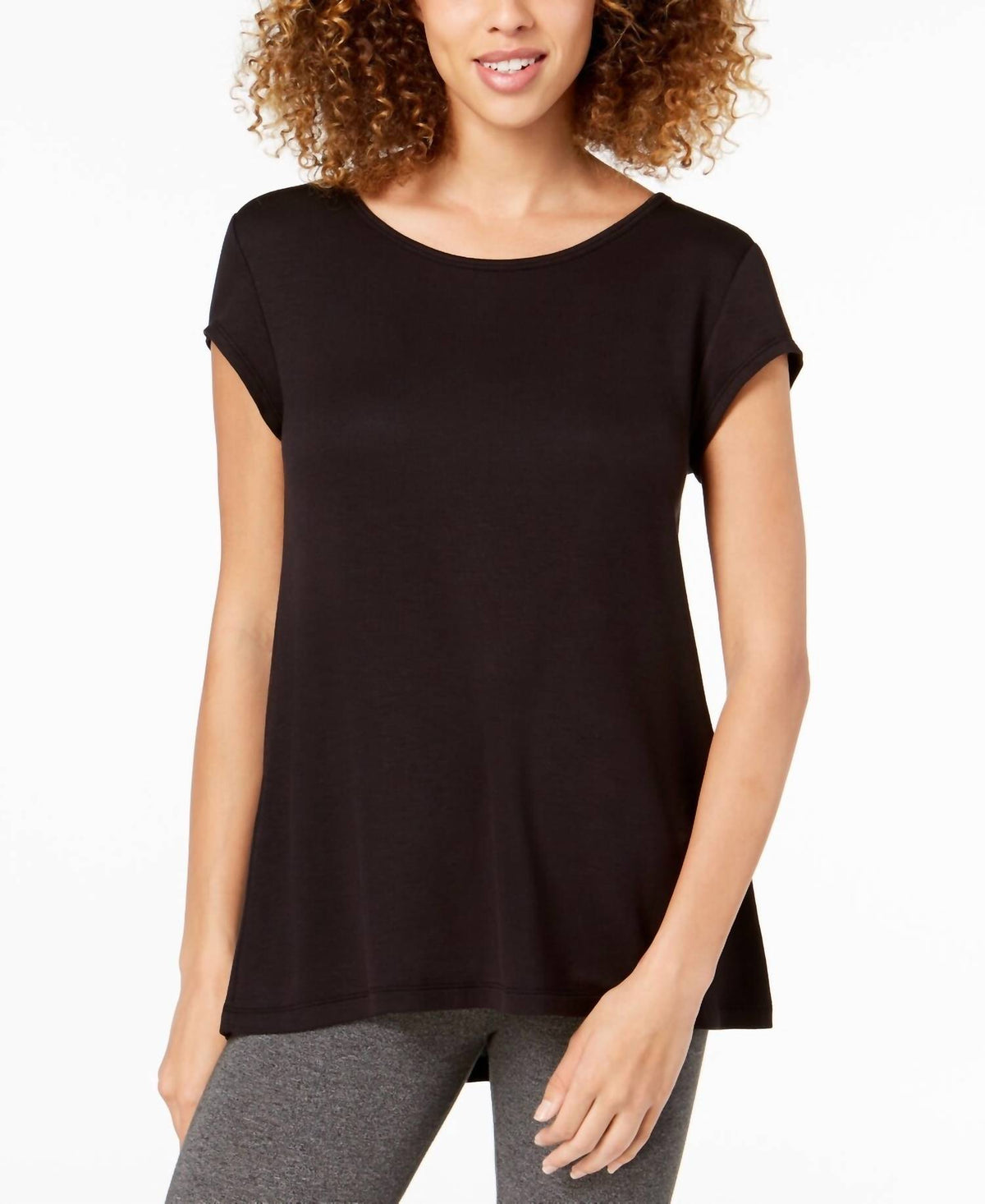 Cutout Back Short Sleeve Knit Top