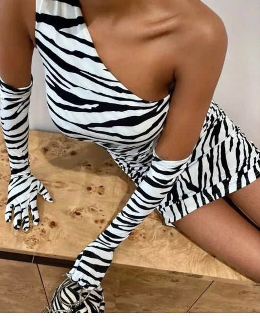 Miscreants London - One-shoulder Dress With Matching Gloves - Rack Hunt