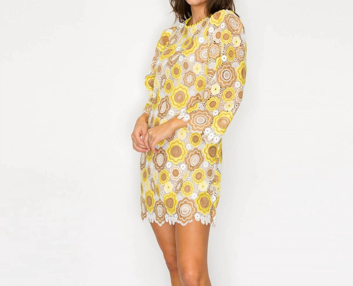 Marigold Vintage Lace Mini Dress