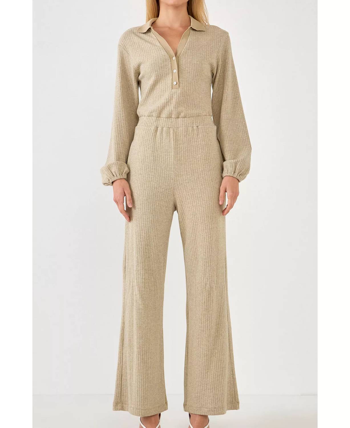 Rib Wide Leg Jumpsuit