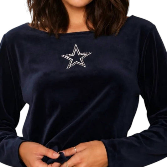 Dallas Cowboys Velour Rhinestone Star Top