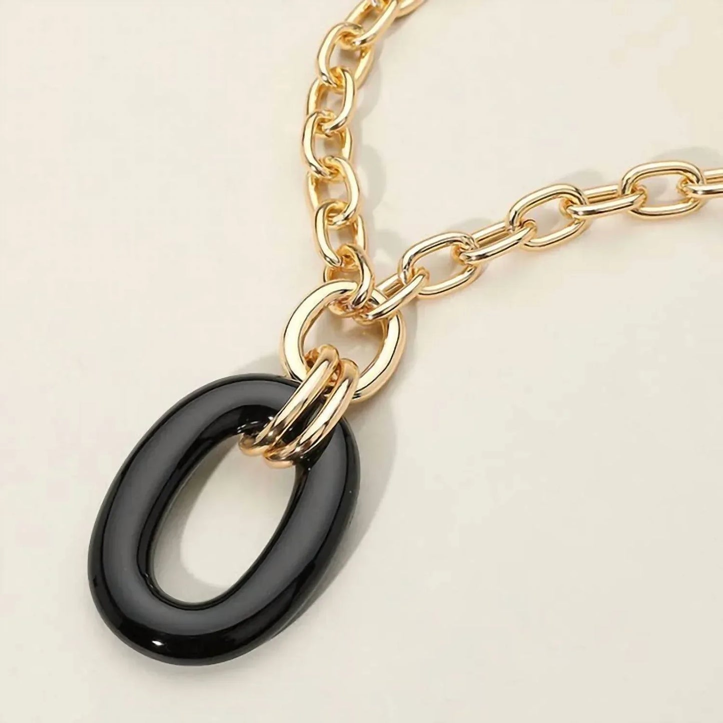 Sensibling Corp - Women's Celeste Celluloid Acetate Oval Ring Pendant Necklace - Rack Hunt