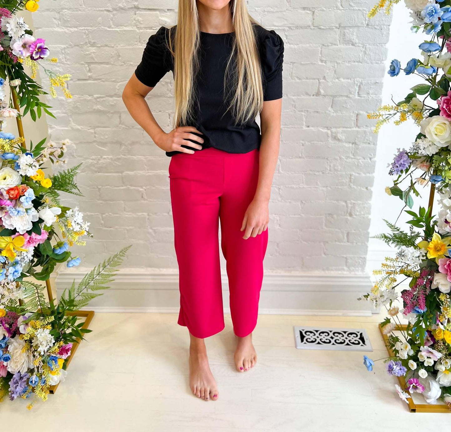 Lucy Wide Leg Stretchy Crop Pants