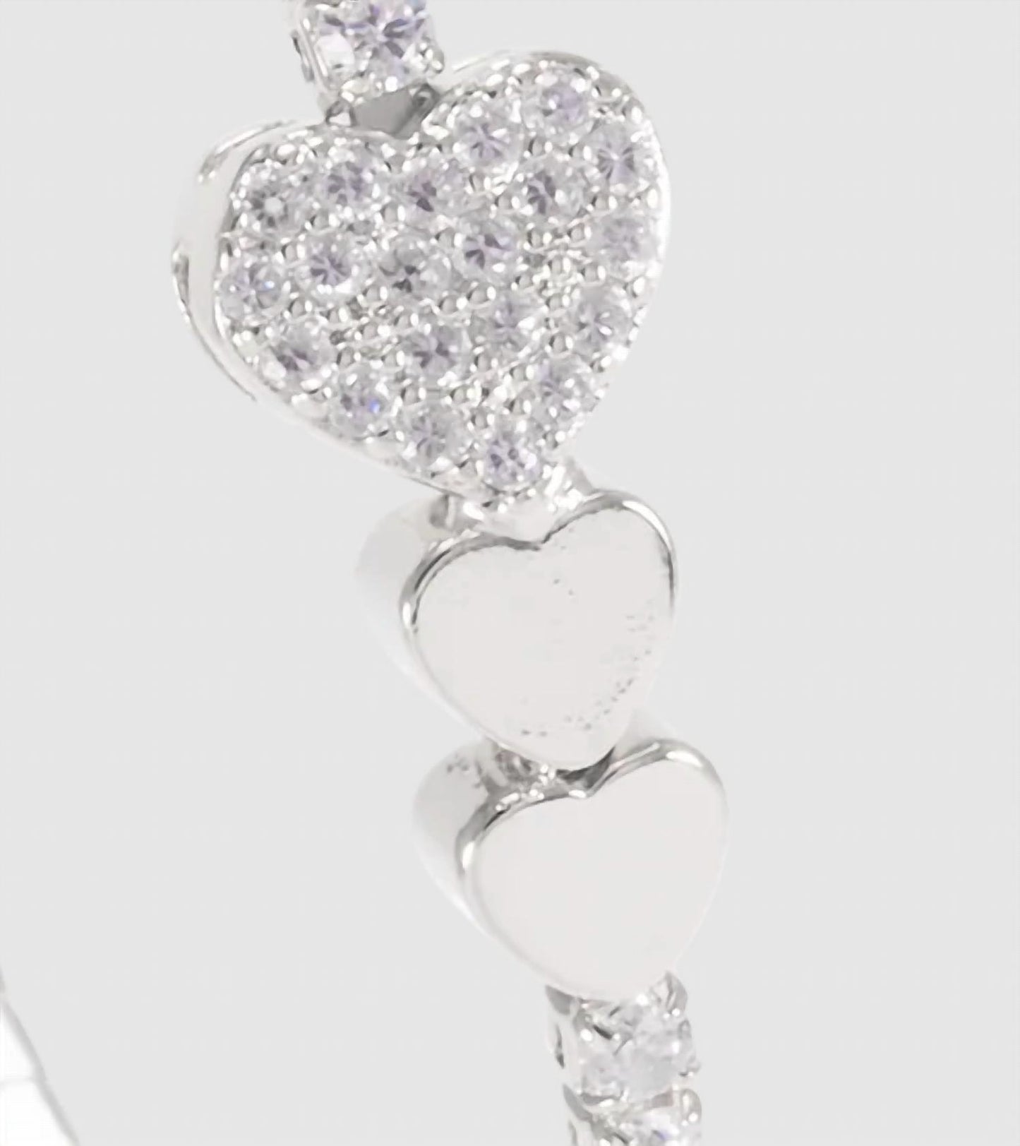 Women's Triple Heart Charm Spiral Bangle Bracelet