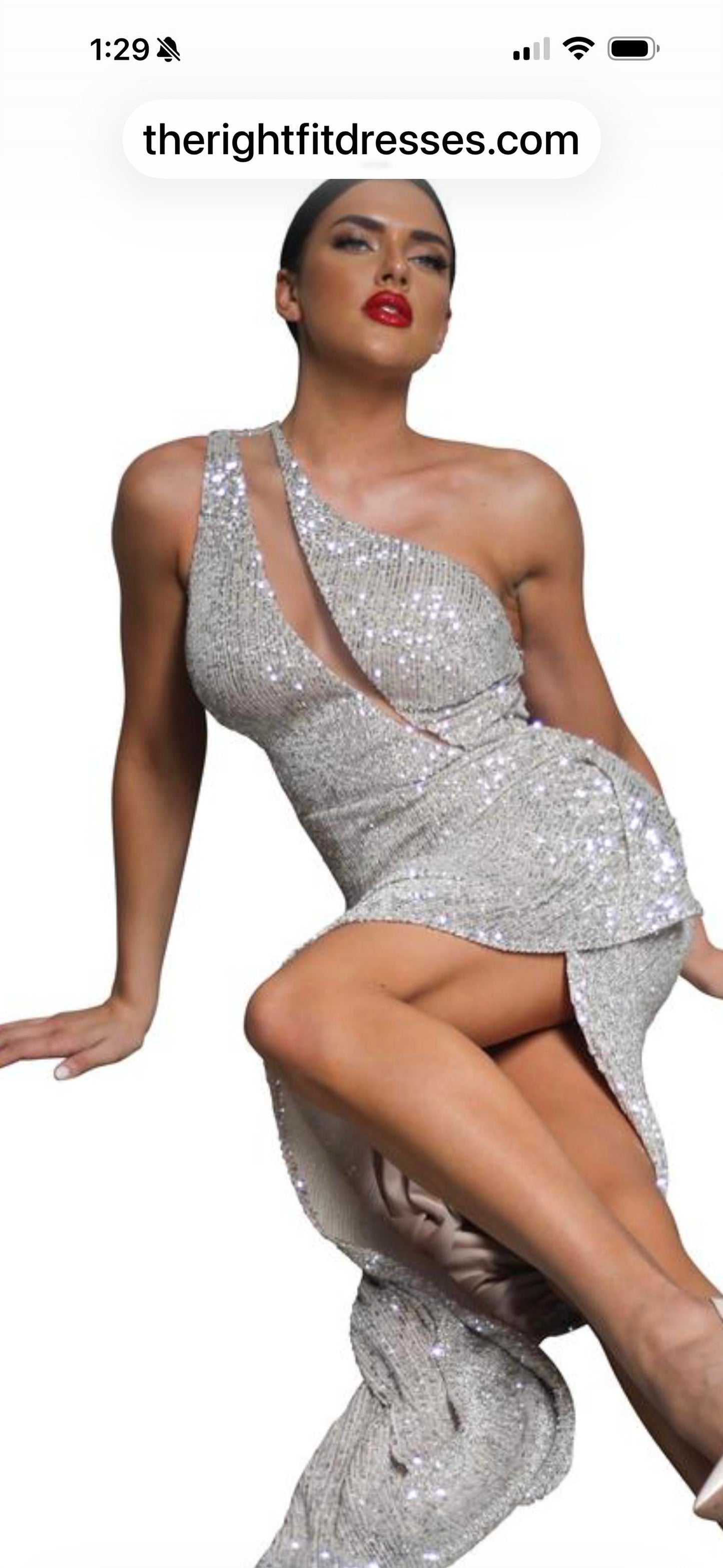 One shoulder Asymmetrical Column Dress