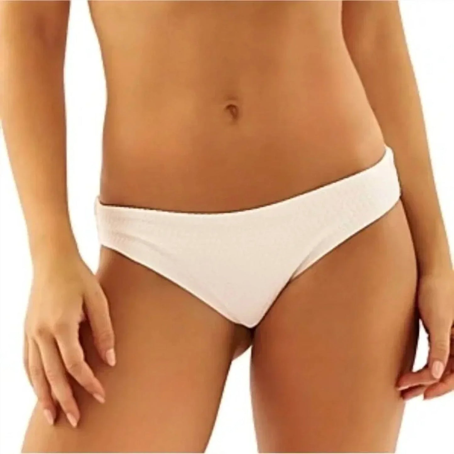 Aquamanile - White Bikini Heather Top And Gatsby Full Cut Bottom - Rack Hunt