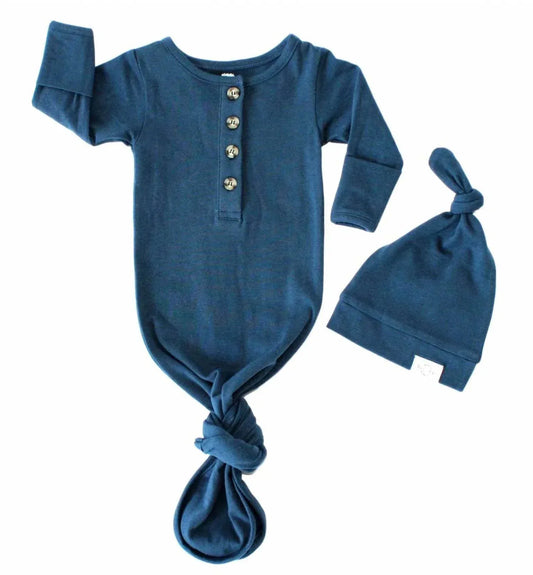 Fawn & Foster - Baby Organic Knotted Gown + Top Knot Hat - Rack Hunt