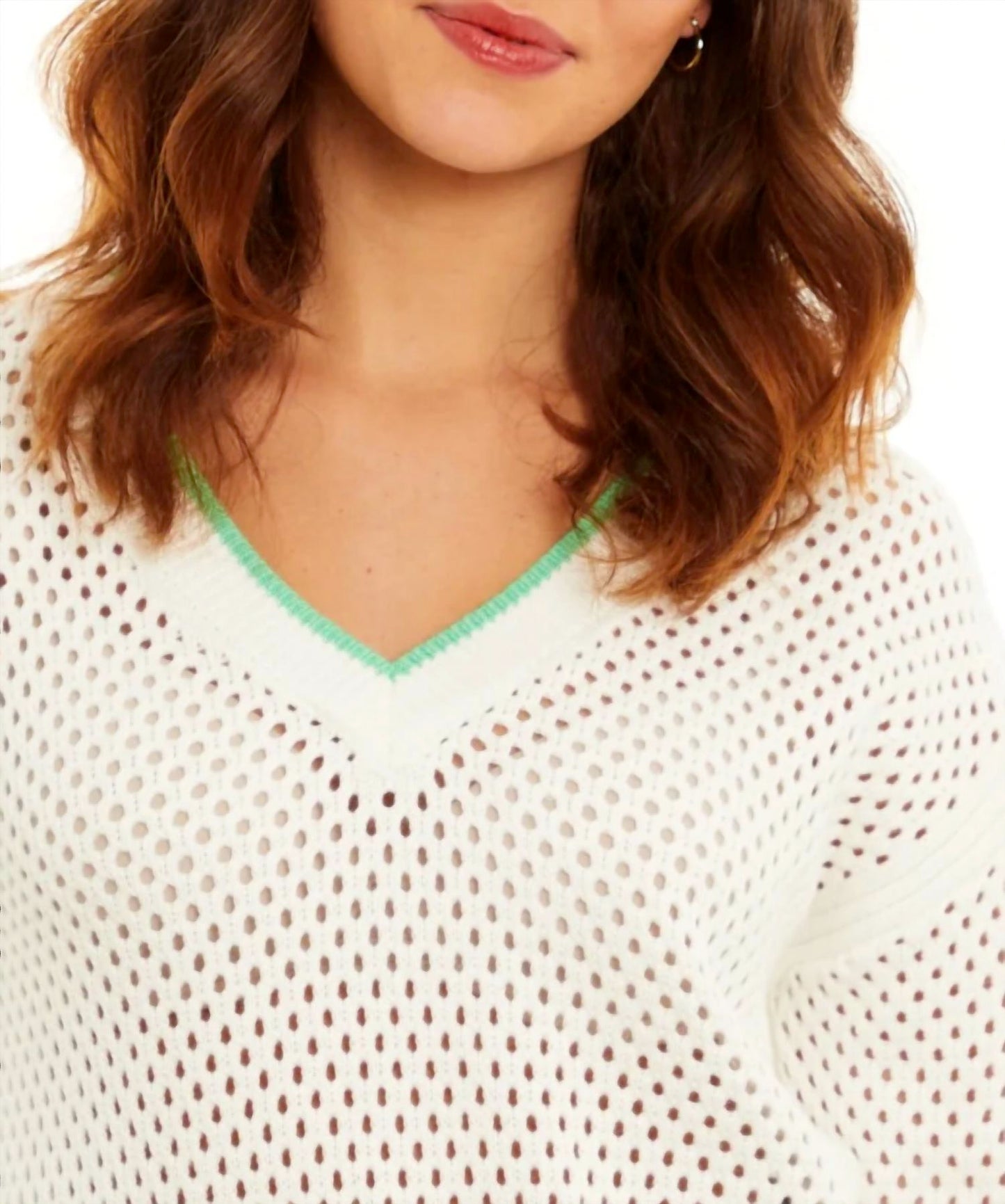 Thalia Mesh V-neck Top