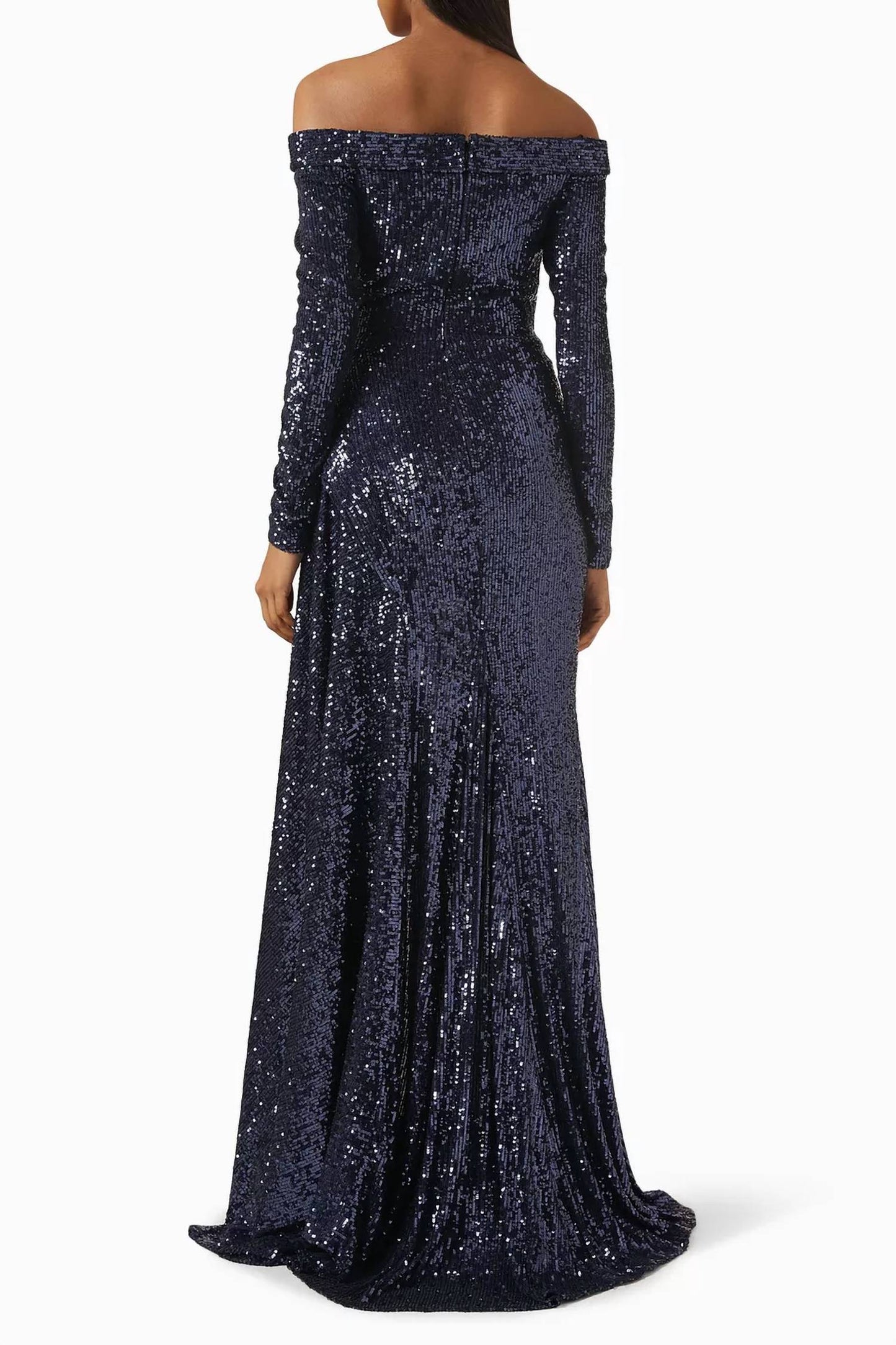 Off-shoulder Long Sleeve Gown