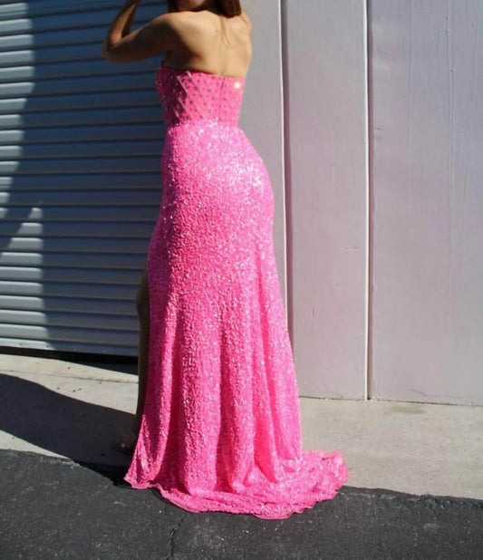 Aleta - Long Fitted Beaded Formal Prom Dress - Rack Hunt