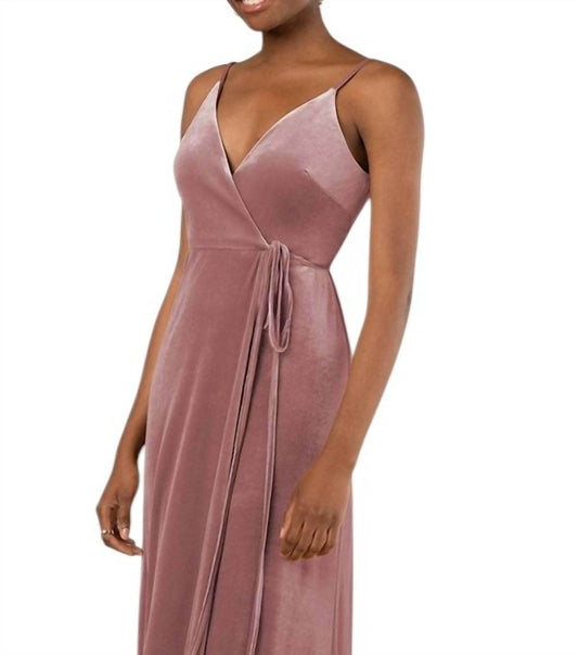 Sorella Vita - Romantic Velvet Floor-Length Bridesmaid Dress with Wrap Detail - Rack Hunt