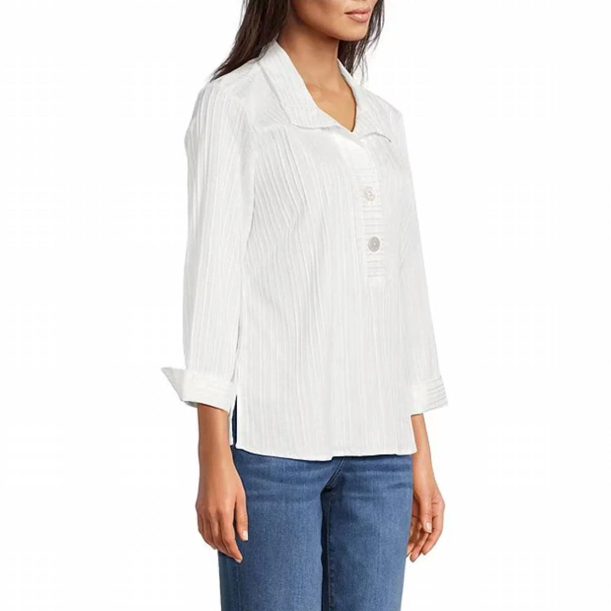 3/4 Sleeve Button Front Placket Shirt