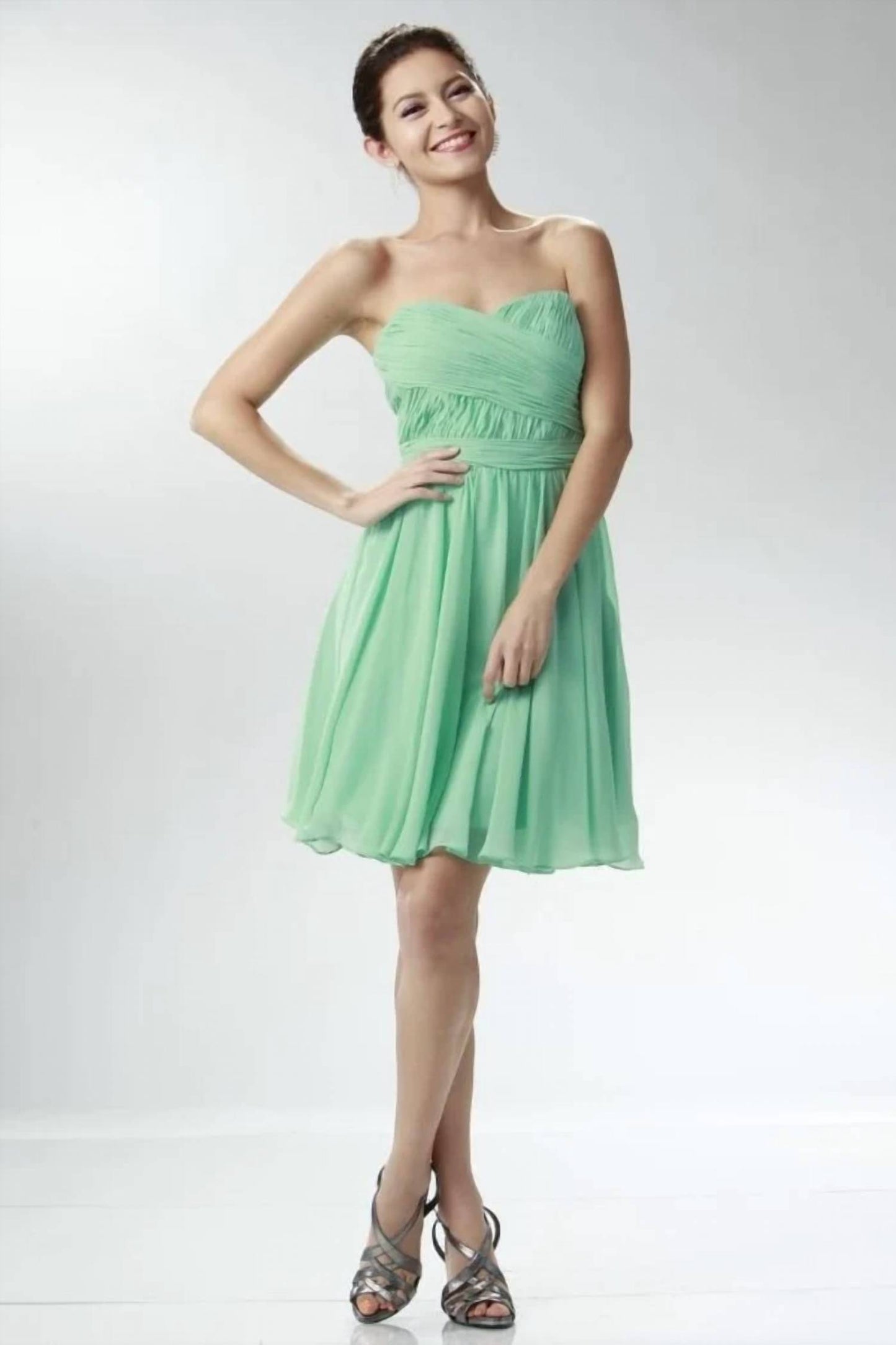 Ruched Short Strapless Sweetheart Dress