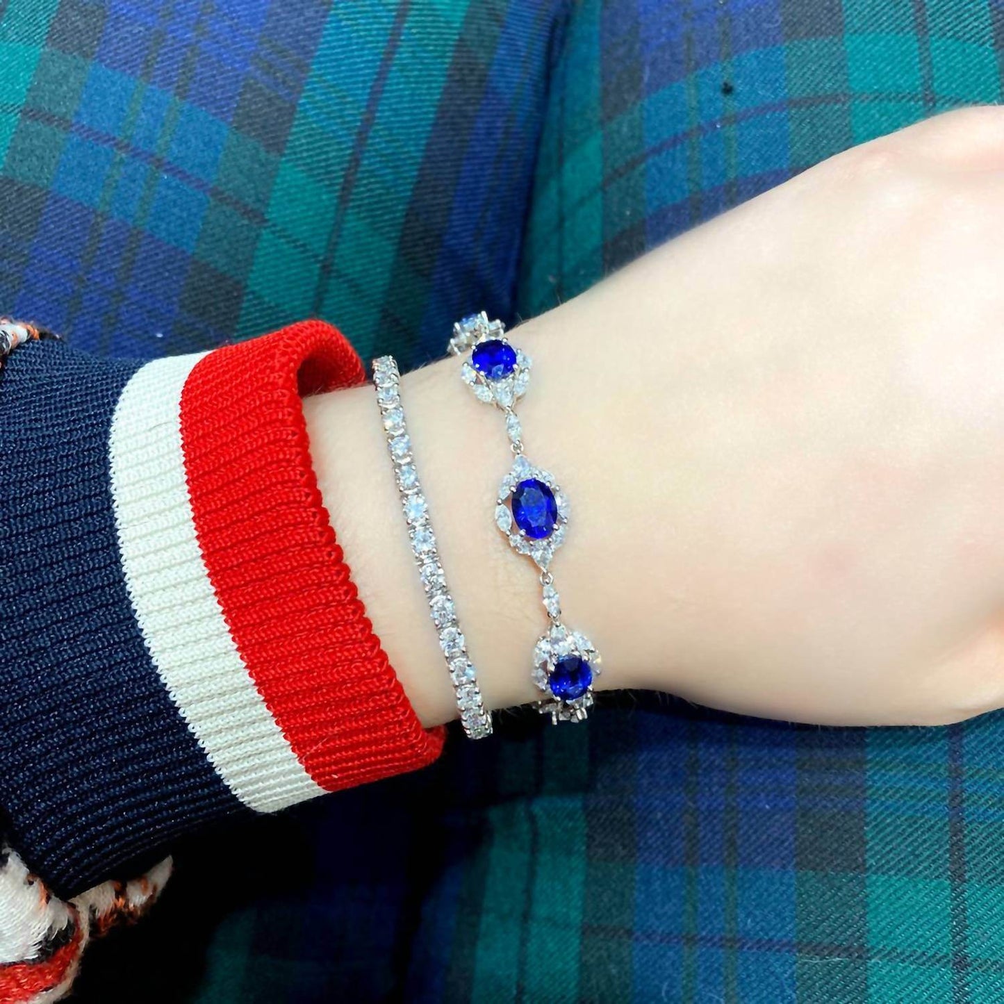 Gregg Ruth - Women's Oval Sapphire & Diamond Bracelet - Rack Hunt -