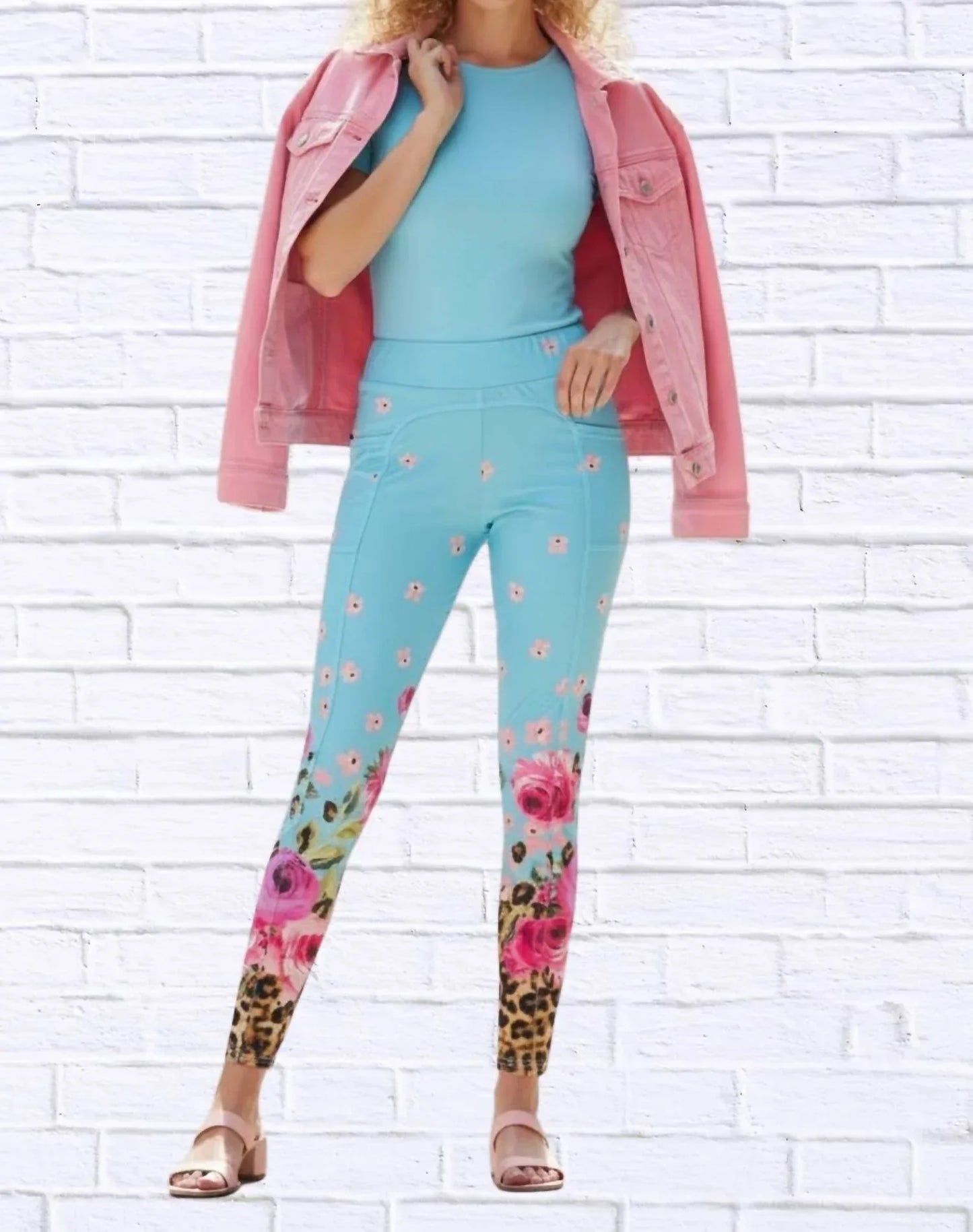 Calypso - Daniela Sienna Print Stretch Knit Leggings - Rack Hunt