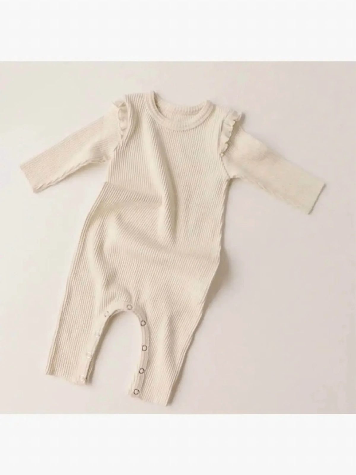 Peekaboo - Girls' Flutter Sleeve Ribbed Romper - Rack Hunt