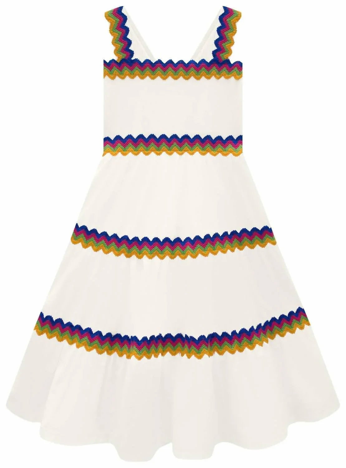 Nanai - Girl's Rainbow Trim Midi Dress - Rack Hunt