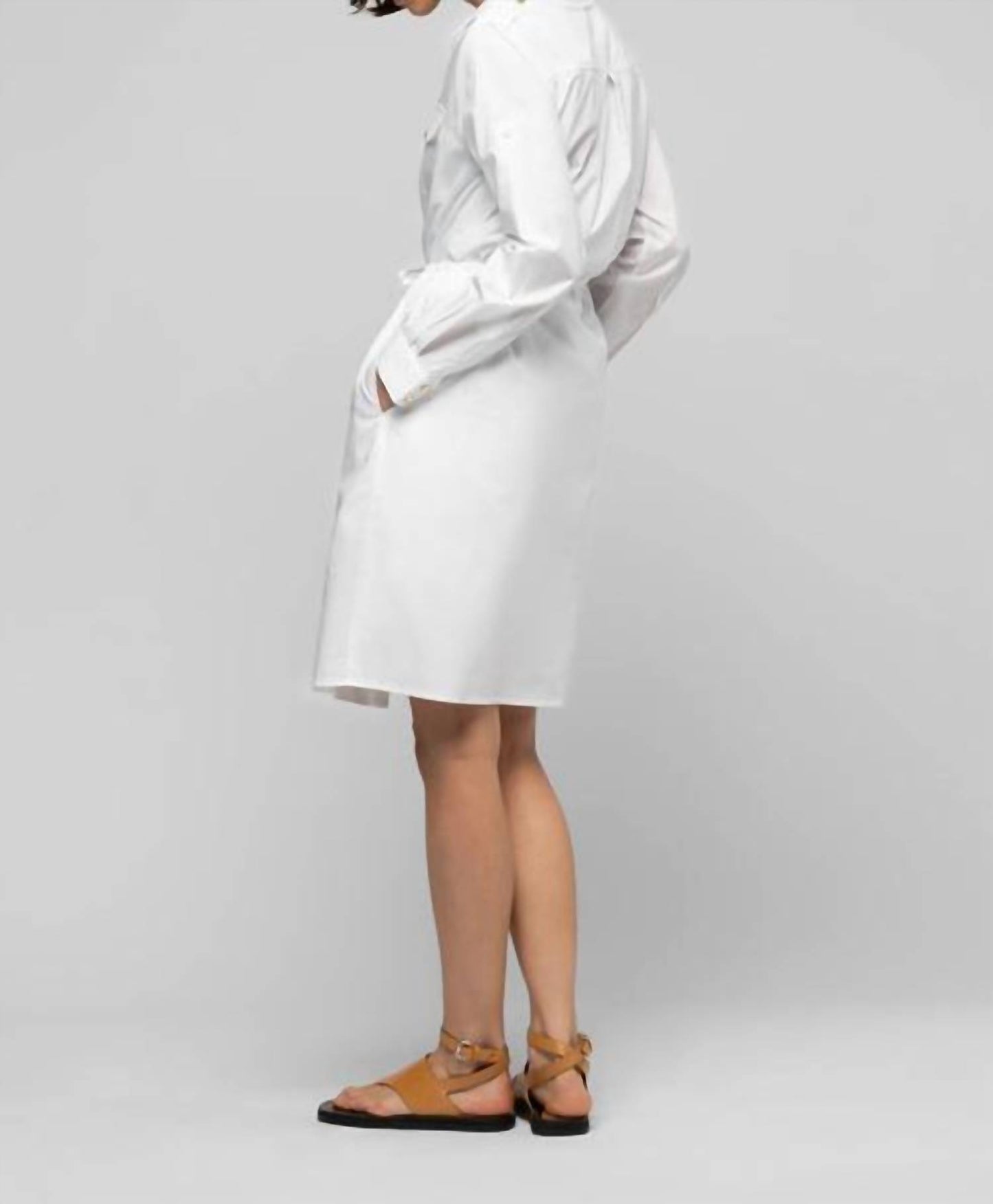 Ramie Mini Shirt Dress