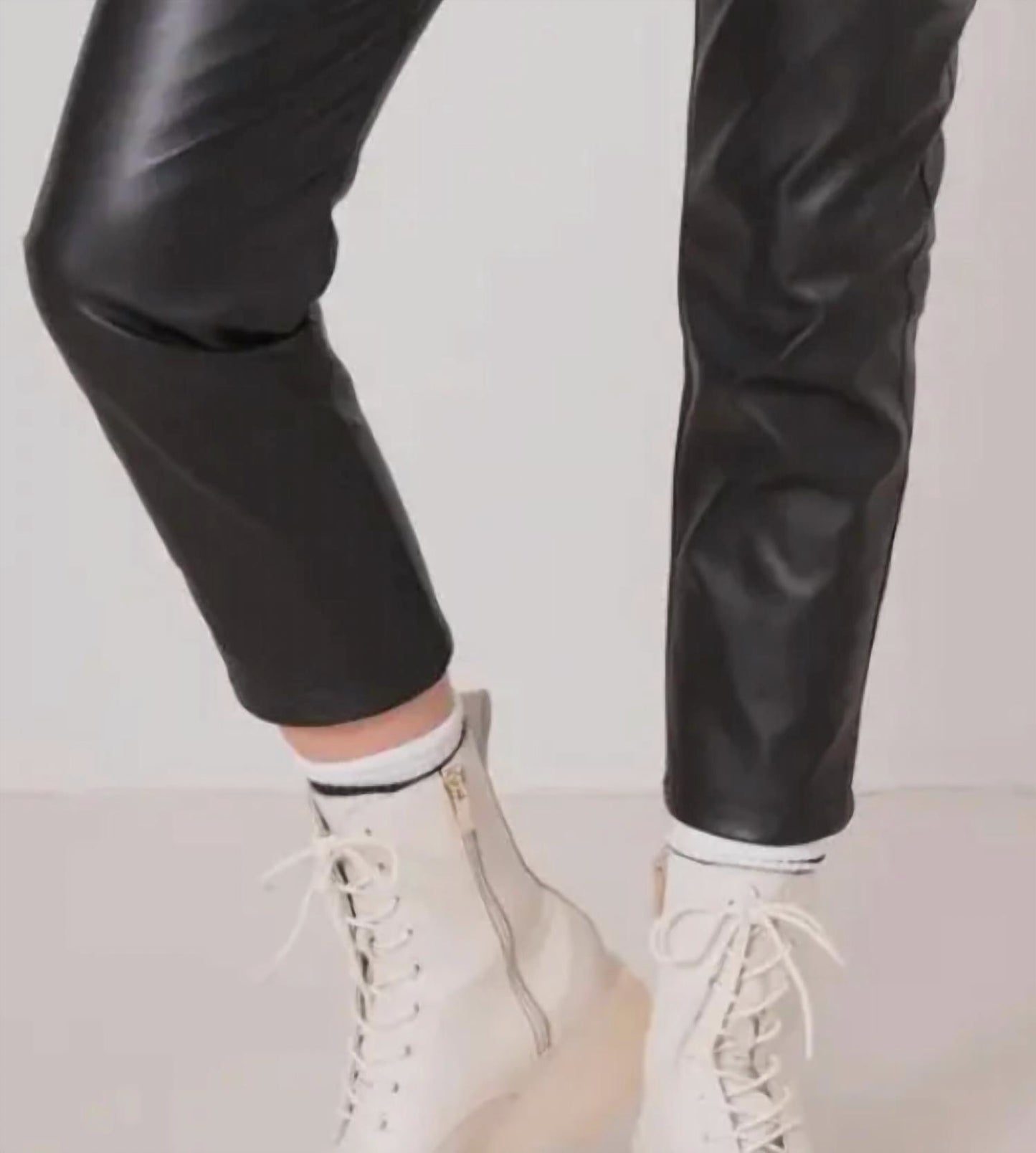 High Waist Straight Faux Leather Pants