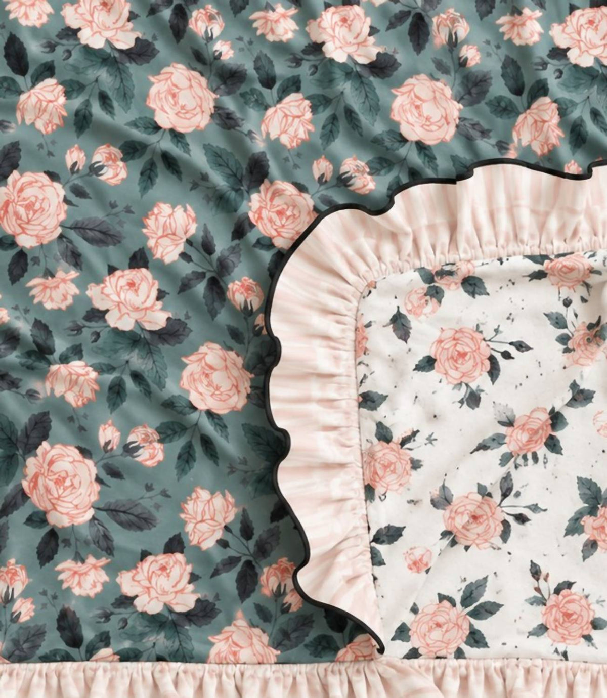 Toddler Evelyn Floral Bamboo Ruffle Blanket