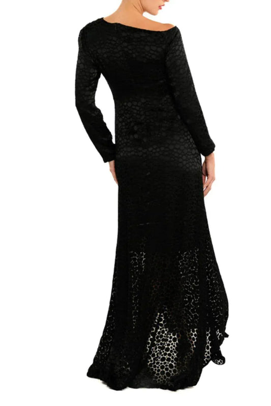 Cenia - Asymmetrical Shoulder Evening Maxi Dress - Rack Hunt