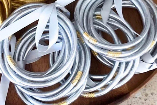 Crystal Breeze - Women's Sparkle Jelly Bracelet Set - Rack Hunt -