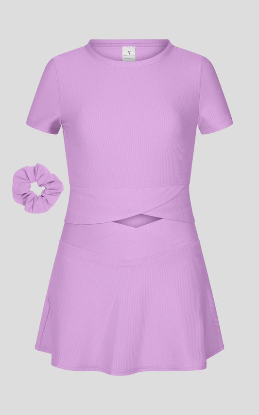 Little Girls' Rib Marie Crossover Top And Skort Set