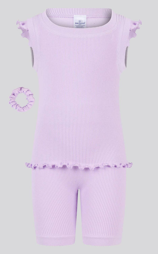 Toddler Girl's Rib Seamless Tank And Bike Short Set