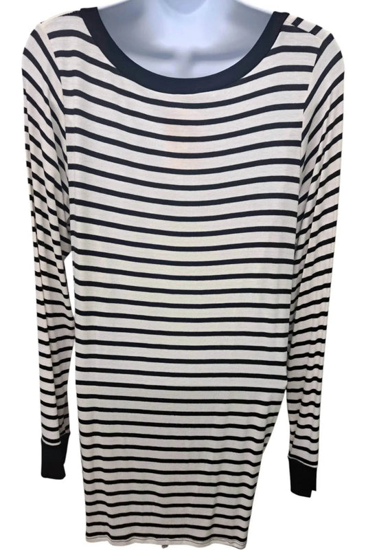 Sun & Moon - Women's Stripes Long Sleeved V Neck Top - Rack Hunt