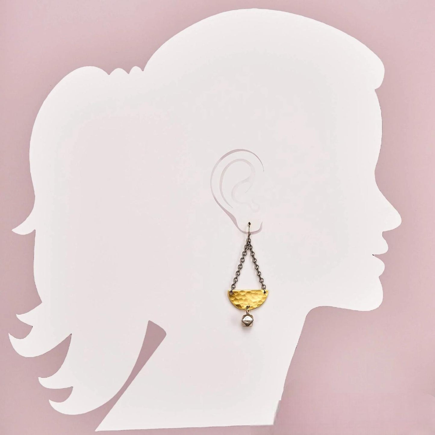 Women's Hammered Half Moon Earrings