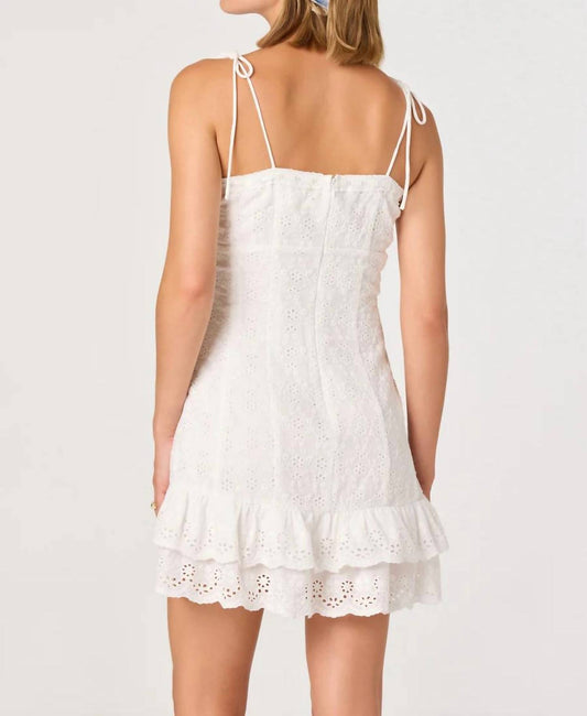 Kelley Eyelet Tie-strap Mini Dress