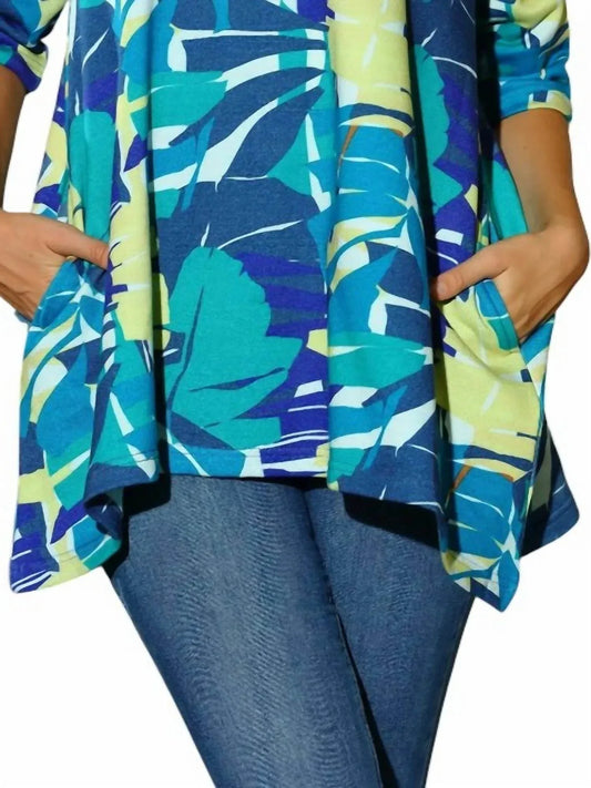 KikiSol - Searenity Leaf French Terry Tunic With Pockets - Rack Hunt
