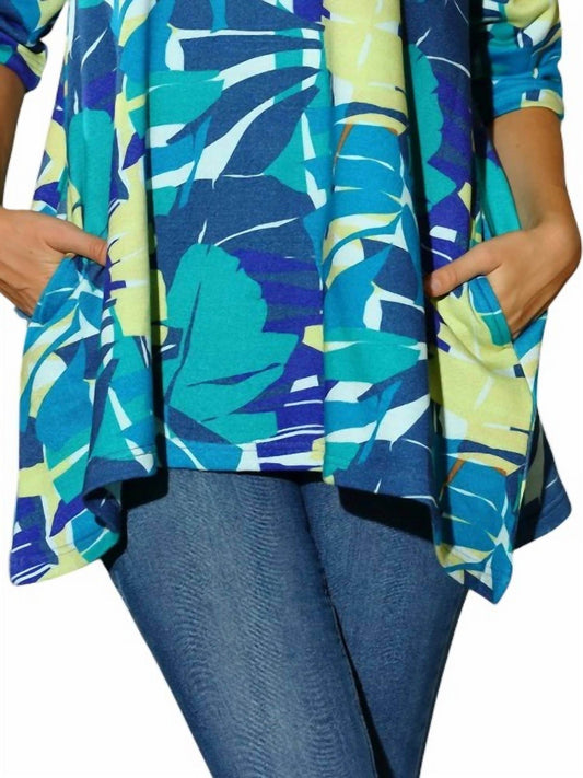 KikiSol - Searenity Leaf French Terry Tunic With Pockets - Rack Hunt -